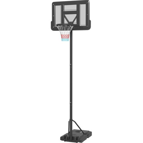 Support de panier basket ajustable en hauteur 2,30-3,05 m, usage intérieur/extérieur, base lestée remplissable avec roulettes (1/5)