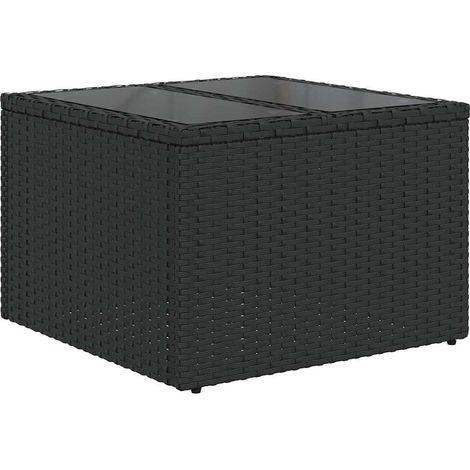 Maison Exclusive - Gartentisch mit Glasplatte Schwarz 55 x 55 x 3 (1/5)