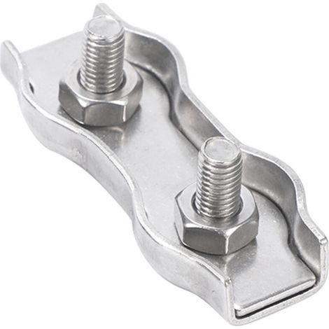Serre-câbles en acier inoxydable à simple et double clip, clips à boîte simple et double clip, accessoires de quincaillerie marine et nautique, double clip M8, acier inoxydable 304, double verrouillag (1/3)