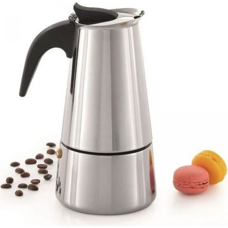 Cafetière italienne - - 9 tasses - Inox 18/10 - Tous feux (induction) - 0,45 L