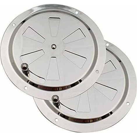 Grille de Ventilation Ronde, Grille d'aération 125 mm en Acier Inoxydable Conduit Moustiquaire Grille D'évacuation Air Entrant Air Evacué Ventilation Volets Réglables et Moustiquaire, 2 pièces (1/4)