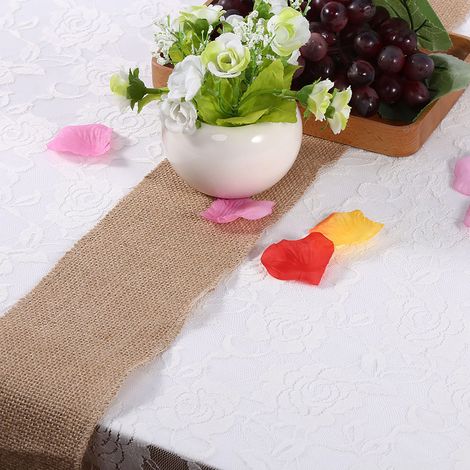 Ruban en toile de jute naturelle d'hespérine, chemin de table rustique pour artisanat, chaise, maison, mariage, fête 10x200cm