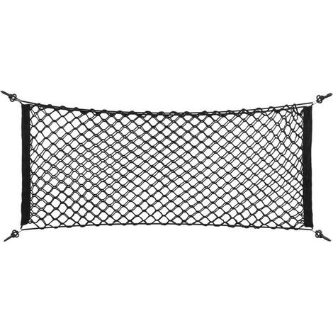 Schwarze Aufbewahrungstasche aus Nylon-Kunststoff, 90 x 40 cm, Auto-Aufbewahrungstasche, LKW-Hecknetz, Gepäckorganizer, Hakenbeutel (1/5)