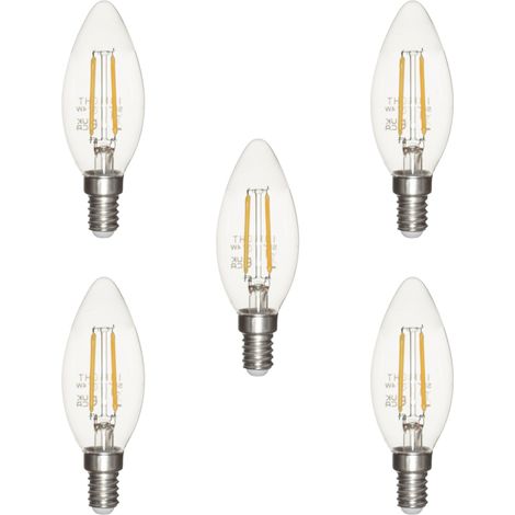 Litecraft Light Bulb E14 Small Edison Screw 4 Watt Candle Warm White LED - 5 Pack (1/2)