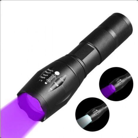 395 nm UV-Taschenlampe, Schwarzlicht, ultraviolettes Licht, Katze, Hund, Haustier, Urindetektoren, Spot-UV-Haustierlampe und weißes Licht, 2 in 1 (1/5)