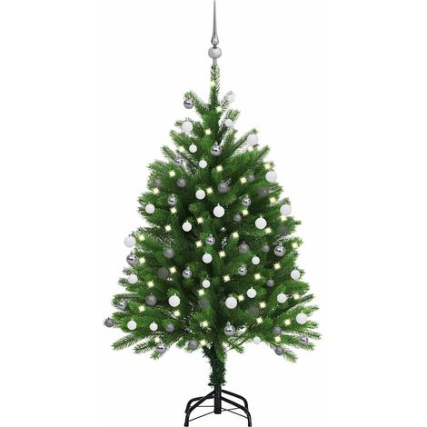 vidaXL Künstlicher Weihnachtsbaum mit Beleuchtung & Kugeln 120 cm Grün (1/5)