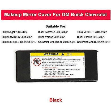 Pare-soleil noir - Cache-miroir de rechange pour miroir de maquillage intérieur Buick Regal, Lacrosse, Envision, Verano, Excelle, Malibu (1/5)
