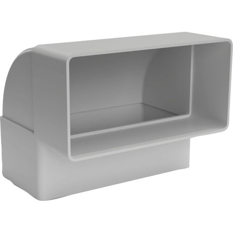 Optimairo N10060 Flachkanalbogen 90 Grad senkrecht 111x54mm, Lüftungsbogen Luftkanal Rohrbogen - strömungsoptimiert - Kunststoff, weiß (1/3)