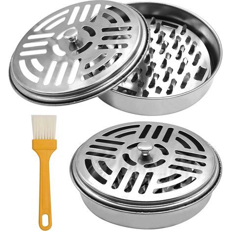 2-teiliger Mückenrollenhalter mit Deckel, tragbarer Mückenschutzhalter aus Edelstahl für Zuhause, Garten, Camping, Angeln, Reisen und Outdoor-Aktivitäten
