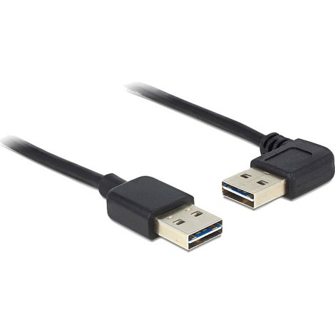 EASY-USB 2.0 Kabel, USB-A Stecker  USB-A Stecker 90° Verwendung:  Embout von USB-A Geräten an PC oder Notebook (1/2)