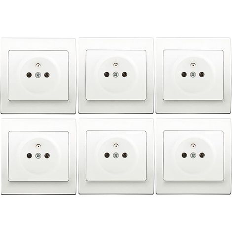 Lot de 6 prises 2P+T + plaque Blanc Delta Iris SIEMENS (1/2)