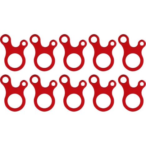 10 Pièces Fermeture Rapide à 3 Trous pour Corde de Tente, Boucle de Rope Anti-Vent (Rouge) (1/5)