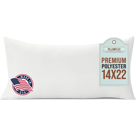 Insert de Coussin en Polyester 35,6 x 55,9 cm Lavable en Machine Insert de Coussin Lombaire pour Couvre-Oreiller pour Le Dos Le Voyage Le Cou 1 Coussin (1/5)