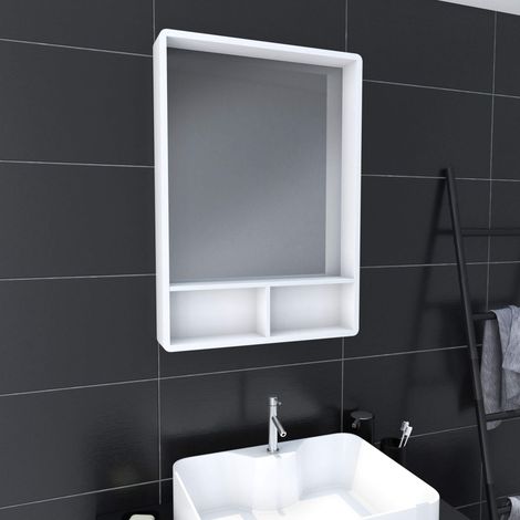 Miroir Salle de Bain 50x70cm avec étagères (1/4)