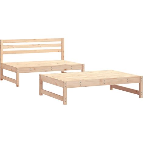 Maison Exclusive - Juego de muebles de jardín 2 piezas madera mac (1/5)