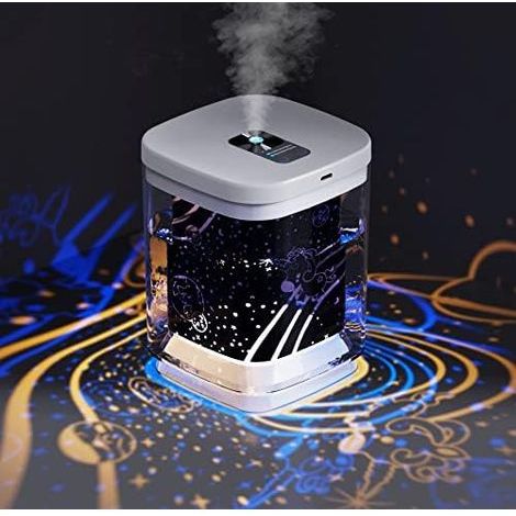 Air Humidifier 1000ml Portable Ultrasonic Humidifier USB Small Humidifier Auto Shut-off Night Light Function Quiet Humidifier for Bedroom Office Travel-White (1/5)