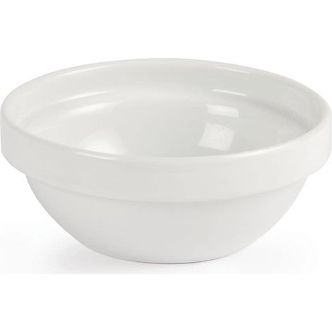 Bol à fruits empilable blanc 110 mm/200 ml lot de 12, blanc, porcelaine vitrifiée, Passe au four au micro ondes, usage commercial et domestique (1/2)