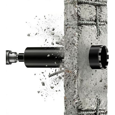 L460 mm Foret Diamant pour Carotteuse, 1 ¼ UNC, Ø 200 mm avec Turbo, 2200 rpm - Foret à Carotte à sec et Humide, Couronne de Forage Diamantée pour Béton, Maçonnerie, Pierre, Granit (1/5)