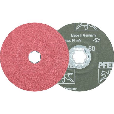 Disco fibra COMBICLICK CO D.125mm K.60 acciaio.fusione.alluminio.ceramica grana PFERD (Per 25)
