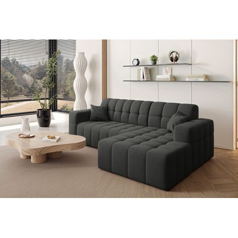 Ecksofa L-förmiges Nimes-Eckmöbel links/rechts Schwarz Rechts (1/5)