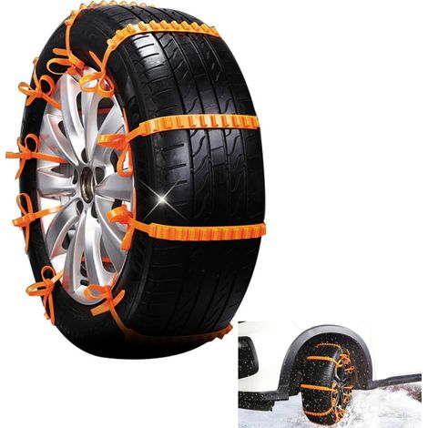 Chaîne à Neige pour Voiture, chaine de neige applicable pneus de largeur 145 à 295 mm,Chaînes de Pneus d’hiver Réglables Universelles (1/5)
