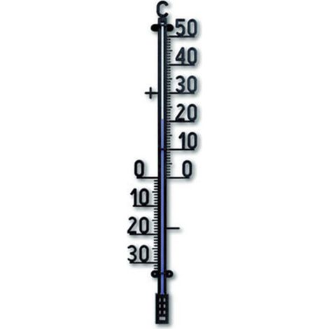 Termómetro analógico de exteriores para pared 16x3,4x1,5cm fabricado en plástico color negro