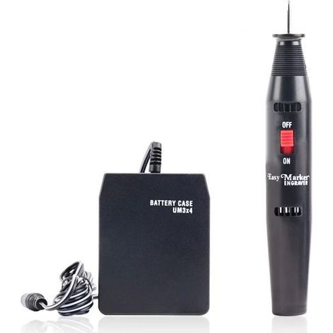 DMD stylo de gravure electrique verre metal acier inoxydable bois pierre gravure oeuf stylo de gravure noir (sans batterie) (1/4)