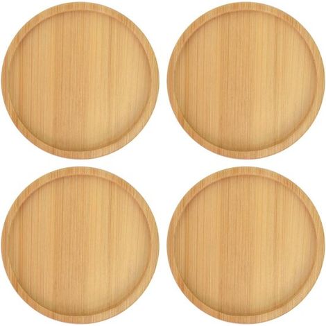 Ensemble de 4 bougeoirs ronds en bois – Dessous de verre décoratifs pour bougies piliers, pour la décoration de table et les occasions spéciales (1/5)