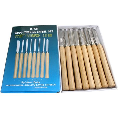 Juego de herramientas para torneado de madera, cuchilla semicircular de acero rápido HSS con extensión (1/4)