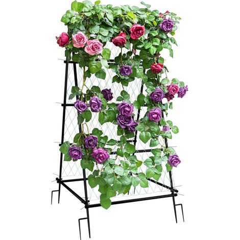 UNHO Traliccio per Piante Rampicanti Alto 176cm da Giardino Traliccio per Cetrioli Orto a A Frame Metallo (1/5)