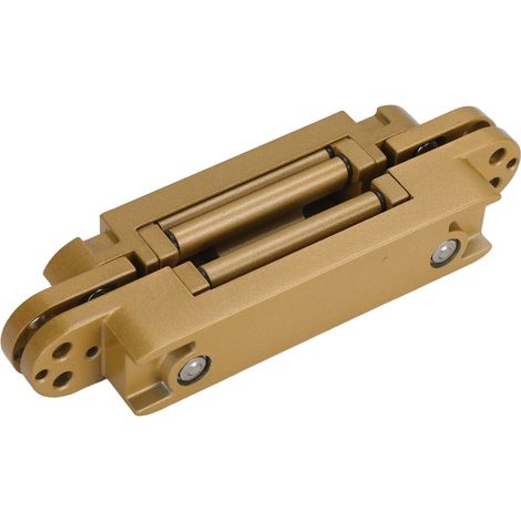 Charnières de porte réglables à angle d'ouverture de 180 degrés, charnière pliante 3D avec vis à clé hexagonale pour porte en bois, 40 kg, or (1/5)