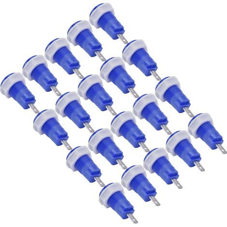 Lot de 20 Bornes Banane 4mm en Laiton, Douille de Connexion à Souder Type 402, Borne de Terre 32A 1KV, Adaptateur de Fixation Sûr, Couleur Bleu (1/5)