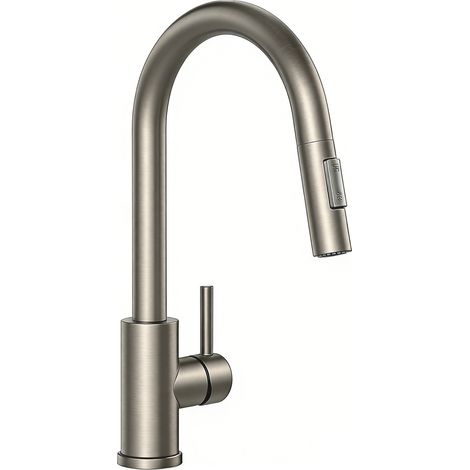 AICA Spültischarmatur Ausziehbar Säulenbrause Wasserhahn Küche 2 modi Hochdruck Mischbatterie Küchenarmatur Gebürstet
