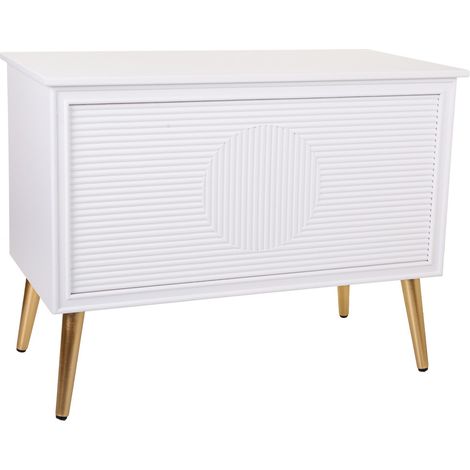 Banqueta baúl de madera blanca 83x41,5x62,5