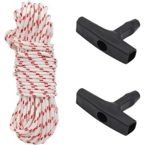 3 pièces Corde de Démarrage avec Poignée pour Tondeuse, Tronçonneuse, Débroussailleuse, Taille-bordures, Pièces de Moteur (10 mètres, 3,0 mm) (1/5)