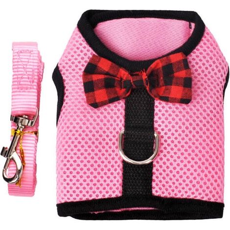 Harnais Chien Chat - Maille Respirante Polyester - Ajustable Poitrine et Ventre - Pour Chihuahua Miniature Yorkie Très Petit Lapin Cobaye - Taille XXXS (1/5)