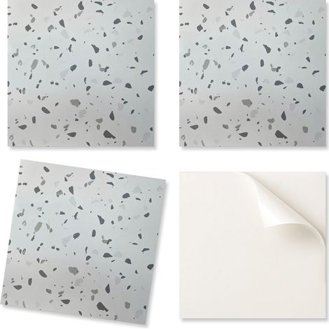 Juego de baldosas de PVC con un estampado decorativo para cocina o ba帽o, dise帽o abstracto con puntos, 9x30x30 cm.