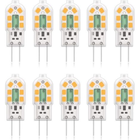 G4 2W LED Bulb, 20W Halogen Equivalent, Warm White 3000K, 200Lm, 12x SMD, 12V AC/DC - Pack of 10 [Energy Class A+] (1/5)