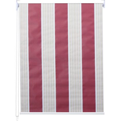 Store enrouleur de fenêtre occultant protection solaire store à tirage latéral 50x160cm opaque rouge blanc beige 040004530