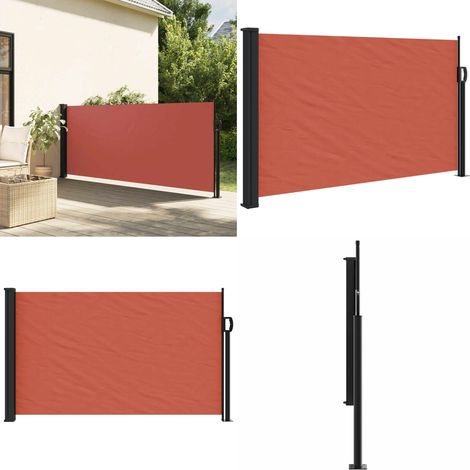 Auvent latéral rétractable terre cuite 120x600 cm - Auvent Lateral - Écran D'intimité - Parasol Pliable - Brise Vue - Protection Solaire - Home & Living