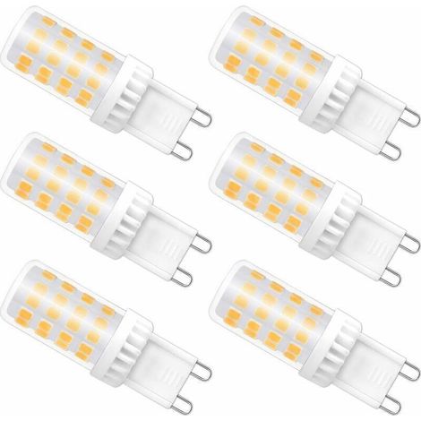 Ampoules LED G9 Dimmable, 4W équivalent à 40W halogène, 480 LM, Blanc Chaud 3000K, Culot G9 Standard, Angle de rotation à 360 °, pour Ceiling Lighting, Kitchen, Paquet de 6 (1/5)