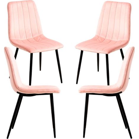 Packs Sillas Comedor - Pack 4 Sillas Liny Terciopelo - Rosa