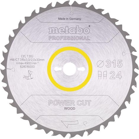 Metabo - Lama per sega per legno 315x30 mm, 24 denti 628016000