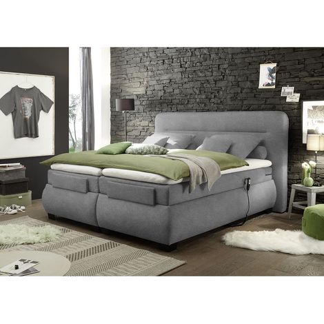 Boxspringbett 180x200 cm elektrisch verstellbar EDIRNE-09 in Uran 17 senf (1/5)
