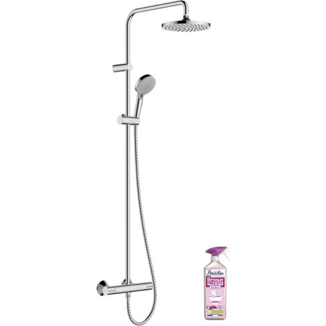 Hansgrohe – Colonne de douche thermostatique 2 jets – Finition métal chromé – Technologie EcoSmart – Douchette à main avec jet Rain et IntenseRain