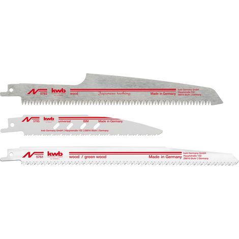 KWB BY EINHELL 49576105 LOT DE 3 LAMES DE SCIE ACCESSOIRES DE SCIE UNIVERSELLE EN BOIS/MÉTAL (1/5)