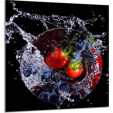 PANEL DE VIDRIO PARA COCINA 60x65 Fresas (1/5)