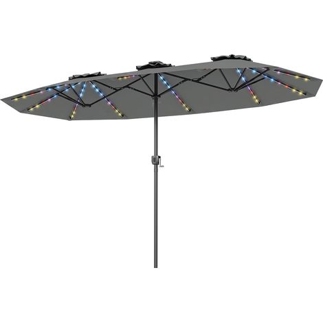 COSTWAY Ombrellone da Giardino Doppio 470 cm (senza Base,Grigio)