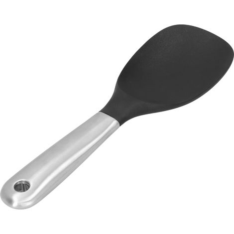 Reislöffel aus Edelstahl und Silikon, antihaftbeschichtet für Pfannen, mit Aufhängeloch, Küchenutensil (1/5)