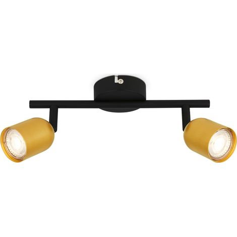 Plafonnier Pivotant pour Salon, Chambre à Coucher et Cuisine - Noir et Or (1/5)